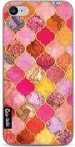 Casetastic Apple iPhone 7 / iPhone 8 / iPhone SE (2020) Hoesje - Softcover Hoesje met Design - Pink Moroccan Tiles Print