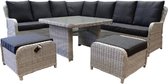 Bilbao hoek dining loungeset 7-delig wit grijs