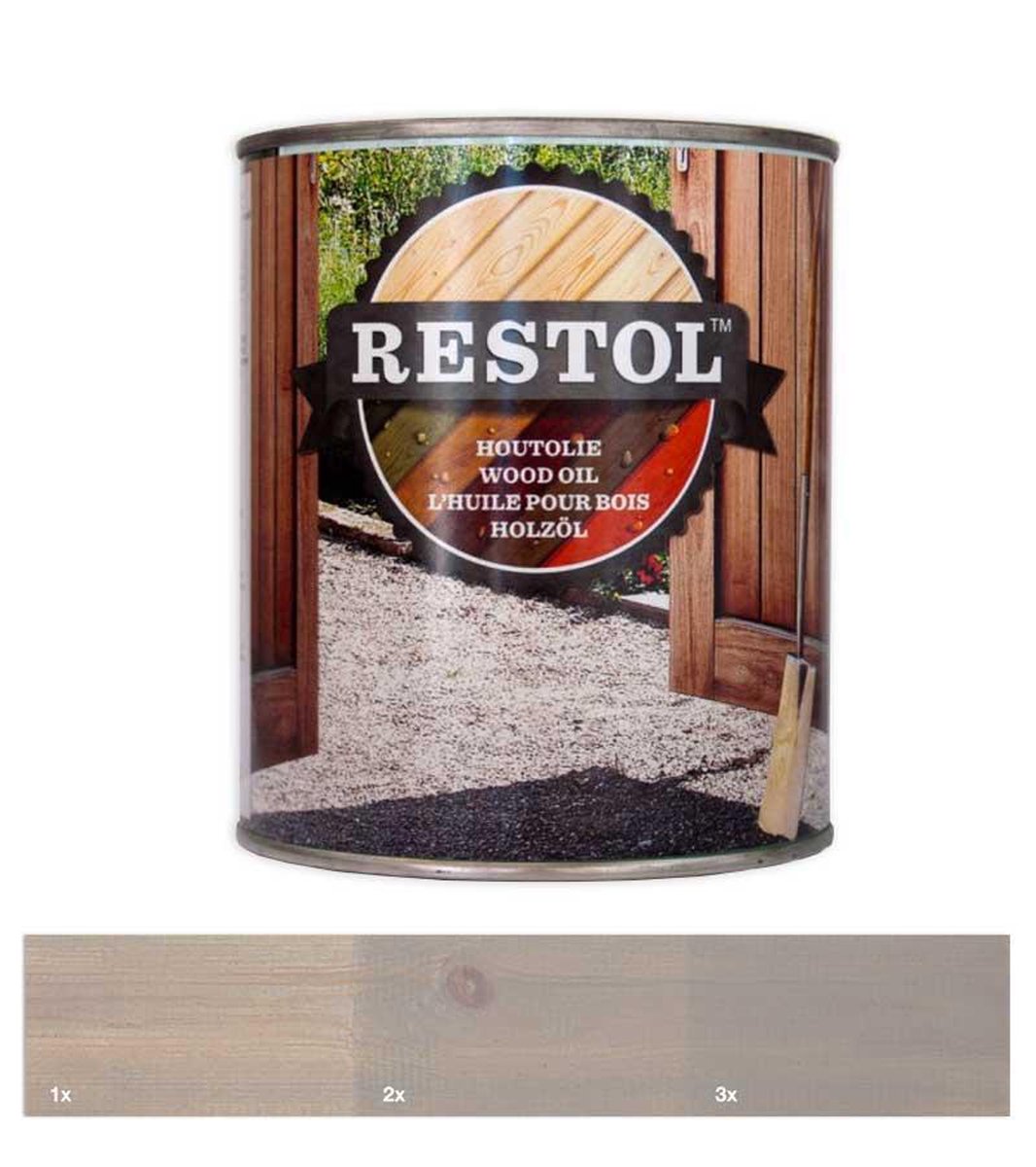 RESTOL Houtolie Zijdeglans Lichtgrijs