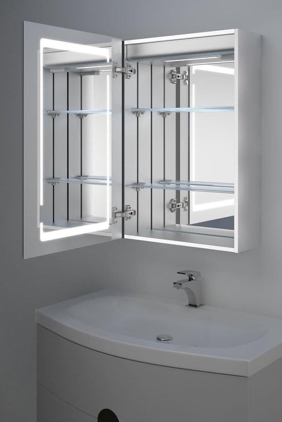 Armoire de toilette design avec éclairage et miroir chauffant 40 cm |  bol.com