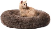 Kattenmand Donut, Kattennest Voor Binnen Ronde Pluche Kussen Bed Zacht Met Anti-Slipbodem Huisdier Bed, Machinewas Voor Kat Hond-Q-110cm(43.3in)