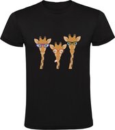 Giraffen met bril Heren T-shirt | dieren | giraf | gek | grappig