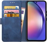 Rosso Element Book Case Wallet Hoesje Geschikt voor Samsung Galaxy A54 | Portemonnee | 3 Pasjes | Magneetsluiting | Stand Functie | Blauw