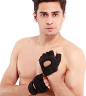 1 Paar Fitness Handschoenen met Klittenband - Zwart Maat S - Sport Gewichtheffen