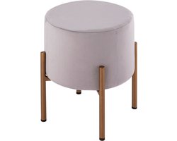 SVJ Kruk Rond - 32 x 32 x 38 cm - Polyester/Ijzer - Lichtgrijs