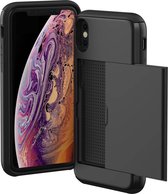 iMoshion Hoesje Geschikt voor iPhone X / Xs Hoesje - Ruimte voor 2 pasjes - iMoshion Backcover met pasjeshouder - Zwart