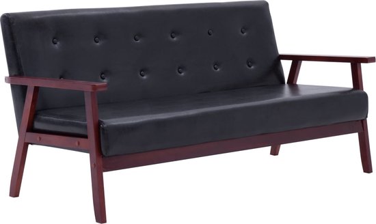 Elektrische driezits relaxbank en -fauteuil van leer KENNETH - Zwart Elektrische driezits relaxbank en -fauteuil van leer KENNETH - Zwart