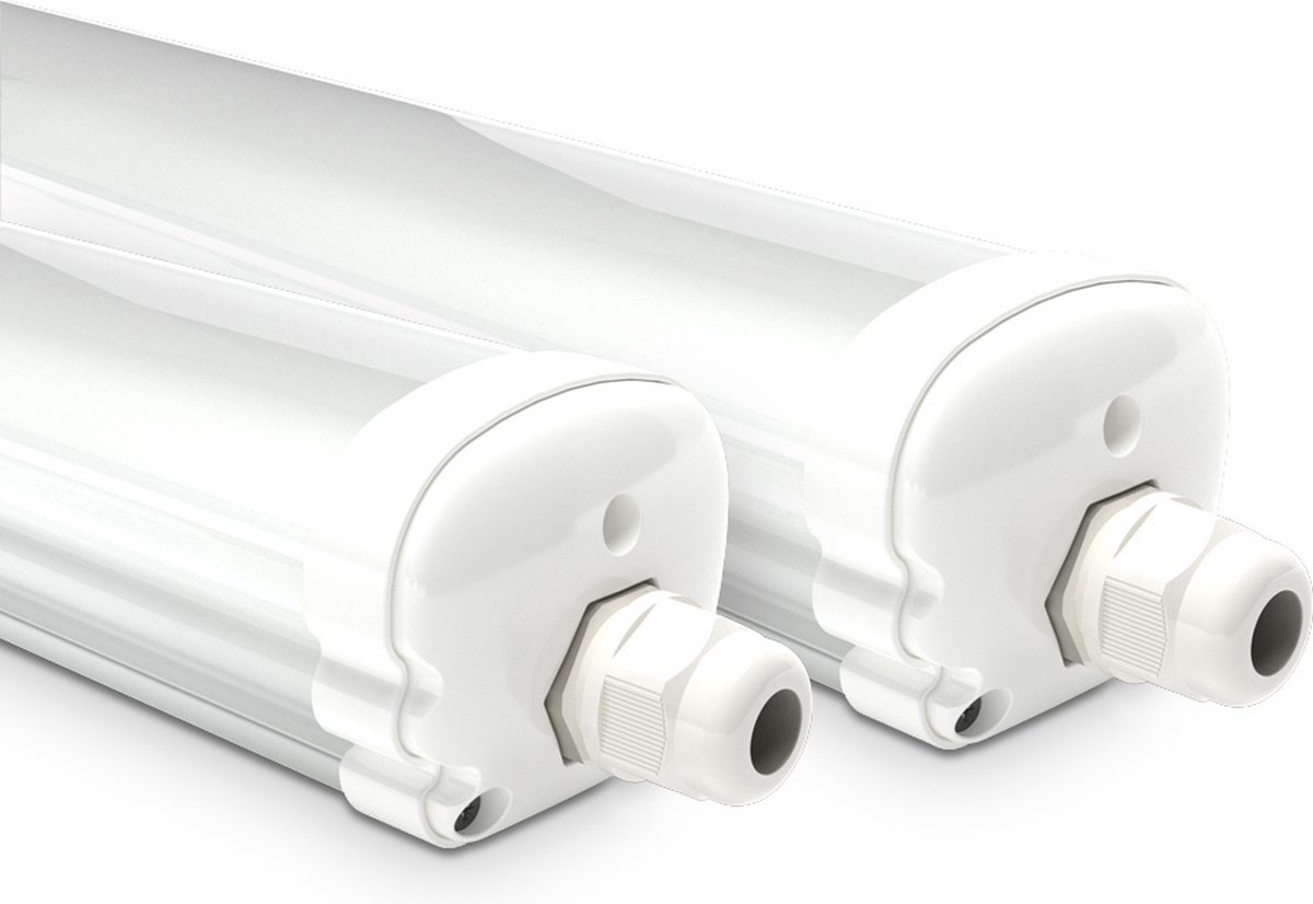 HOFTRONIC S Series - 2 Pack LED TL armaturen 120cm - IP65 waterdicht - 4000K Neutraal wit licht - 36W 4800 Lumen - Koppelbaar - Tri-Proof plafondverlichting