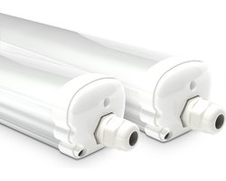 HOFTRONIC S Series - 2 Pack LED TL armaturen 120cm - IP65 waterdicht - 4000K Neutraal wit licht - 36W 4800 Lumen - Koppelbaar - Tri-Proof plafondverlichting