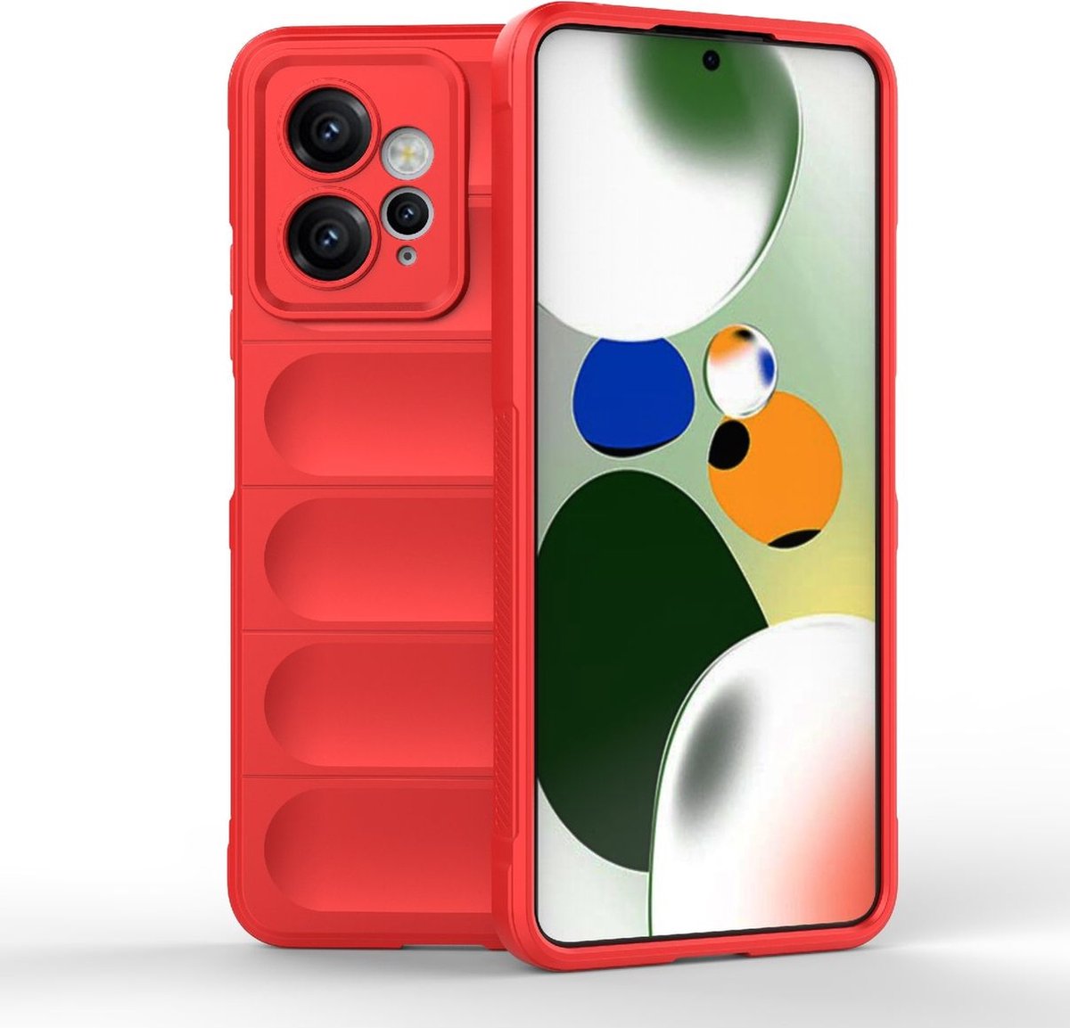 Mobigear Hoesje geschikt voor Xiaomi Redmi Note 12 Telefoonhoesje Flexibel TPU | Mobigear Bumpy Backcover | Redmi Note 12 Case | Back Cover - Rood