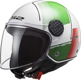 LS2 OF558 Jethelm Sphere Lux Firm glans wit groen rood italia M