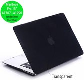 Lunso Geschikt voor MacBook Pro 15 inch (2016-2020) cover hoes - case - glanzend zwart