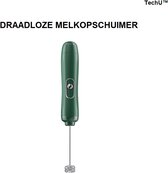 Draadloze Melkopschuimer – Mini Staafmixer RVS – Elektrische Melkopshuimer – Werkt op Batterijen – Melk Opklopper & Roeren & Klutser – Groen