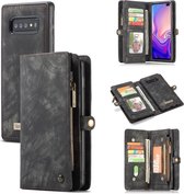 Caseme - vintage 2 in 1 portemonnee hoes - Samsung Galaxy S10 - Zwart