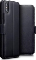 Qubits - lederen slim folio wallet hoes - iPhone XS Max - zwart