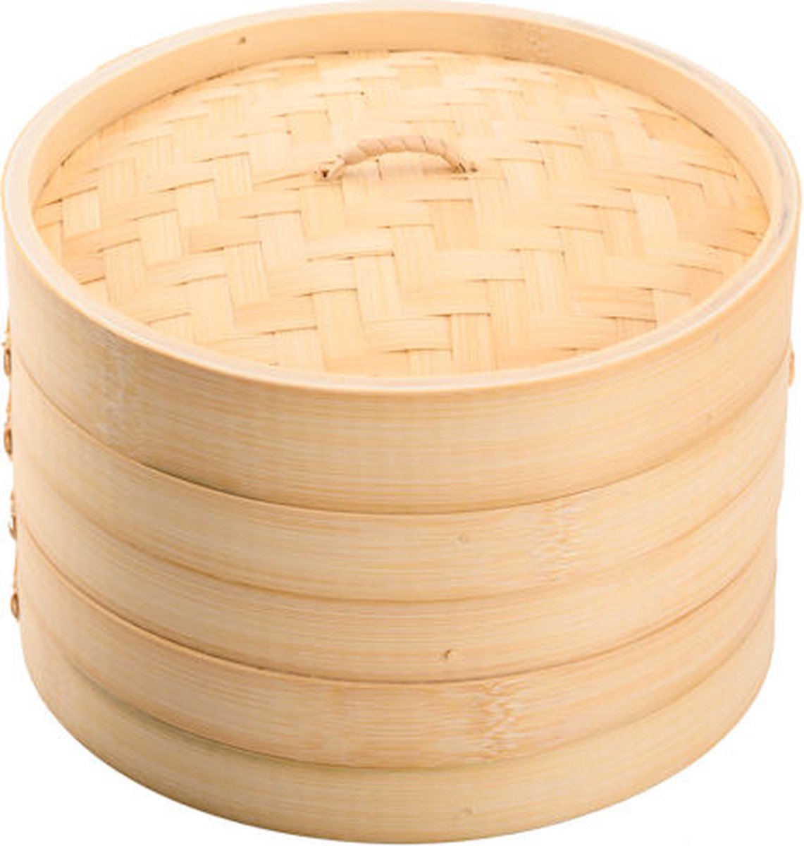 3 Delig Stoommandje met deksel - Ø20.5 Cm - Bamboe - Rijst Stoommanden - Stomer Steamer Cooker - Dim Sum Stoomschaal — cadeau in Kookcadeaus - foto 6