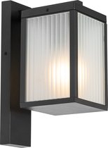 QAZQA charlois - Moderne Wandlamp voor buiten - 1 lichts - D 21.5 cm - Zwart - Buitenverlichting