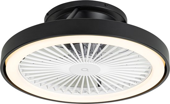 Smart LED Ceiling Fan with Lighting, Dimmable Lamp with Remote Control and App Control, Modern Ring Design, White (31.5in