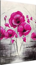 Peinture Poppy peint à la main | Rose, gris | 70x120cm 1 Liège