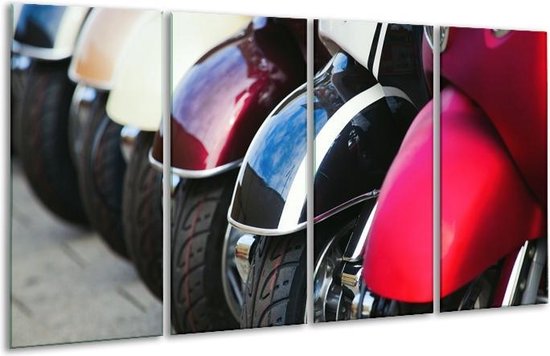 Glas schilderij Scooter | Grijs, Roze, Zwart | | Foto print op Glas |  F007169