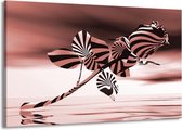 Peinture | Peinture sur toile fleur, rose | Marron, rouge | 140x90cm 1 Liège | Tirage photo sur toile