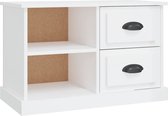 vidaXL - Tv-meubel - 73x35,5x47,5 - cm - bewerkt - hout - hoogglans - wit