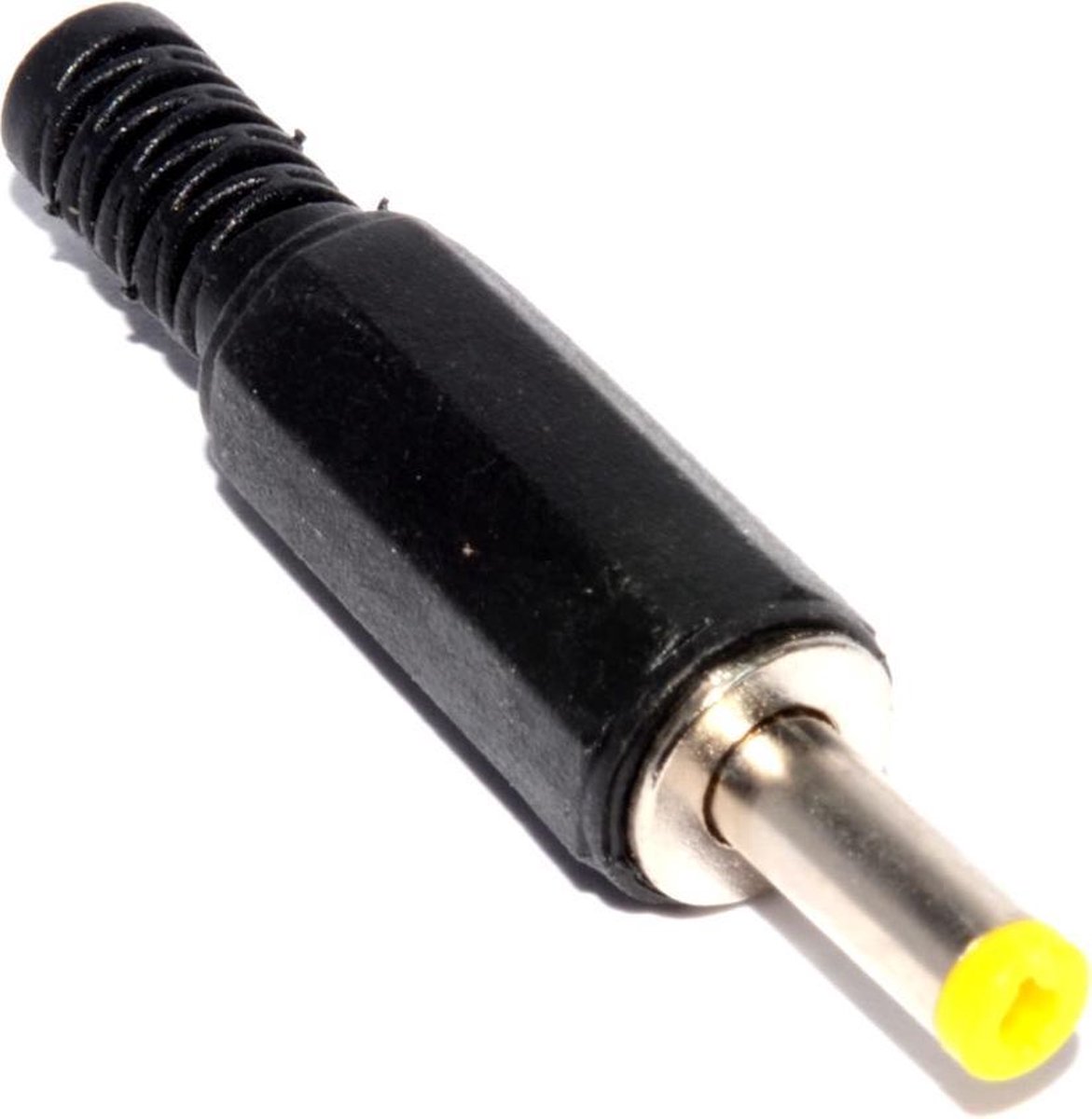 Soldeerbare DC plug 1,7 x 4 (10mm lang) met knikbeschermer