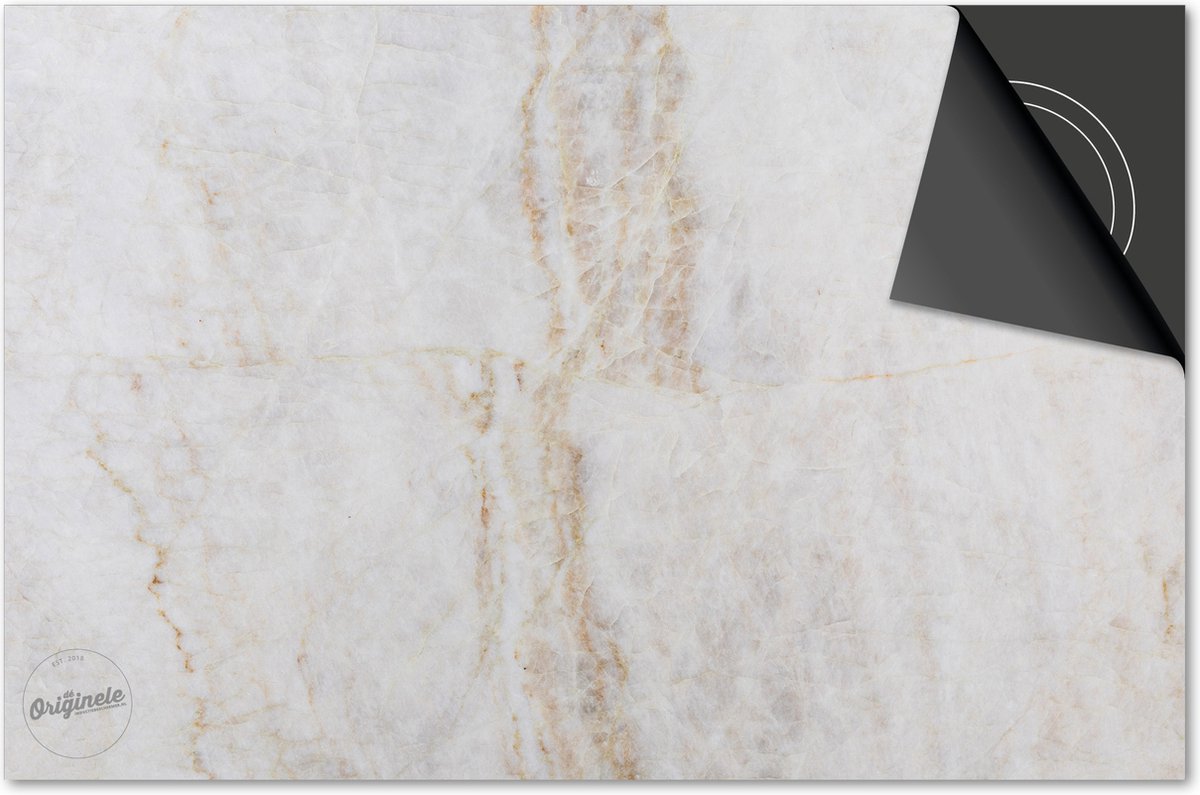 Inductie beschermer 71x52 - afdekplaat inductie mat - Dietrix Kookplaat beschermer - Base - Marmer - Beige
