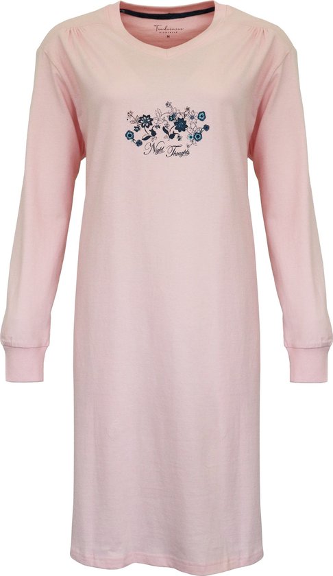Tenderness Dames Nachthemd - 100% Katoen - Zacht Roze - Maat M