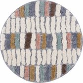 Flycarpets Solace Hoogpolig Designer Vloerkleed - Multi - 120x120 cm