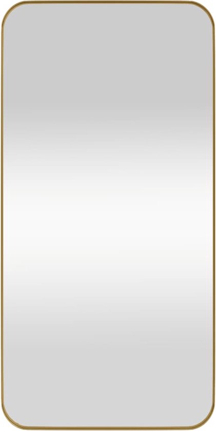 vidaXL - Spiegel - wandgemonteerd - 40x80 - cm - rechthoek - goudkleurig