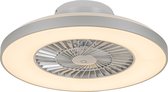 QAZQA climo - Ventilateur de plafond LED moderne à intensité variable avec lampe avec variateur - 1 lumière - Ø 60 cm - Argent - Salon | Chambre à coucher | Cuisine