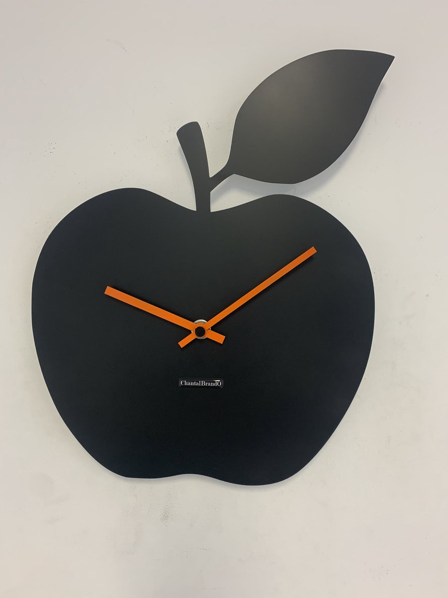 Wandklok ChantalBrandO BLACK APPEL -- MODERN DESIGN --
