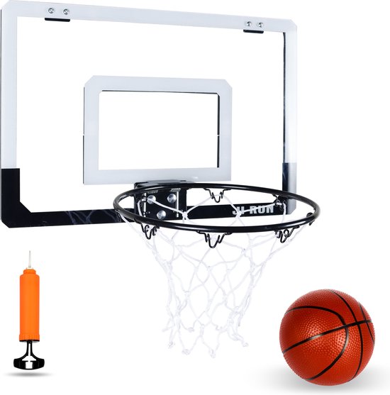 Mini Basketbalset - Mini Hoop - Basketbalbord - Basketbal + Basketbalring + Balpomp - Voor op de deur