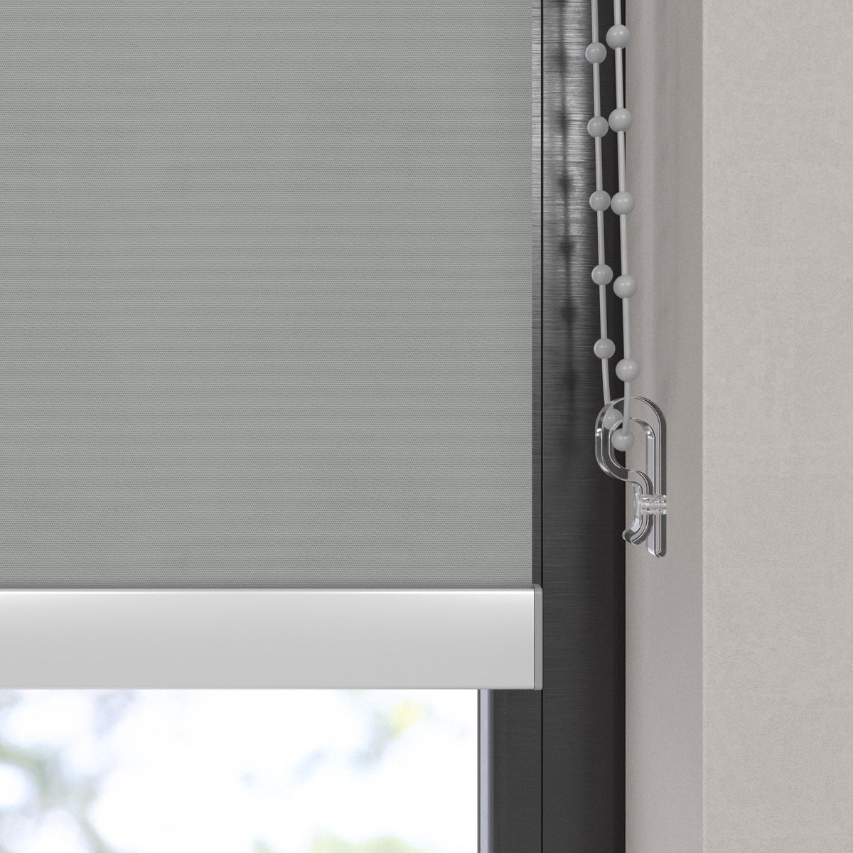 Dutchblinds Rolgordijn - verduisterend - Grijs - 190x190cm - Raamdecoratie op maat
