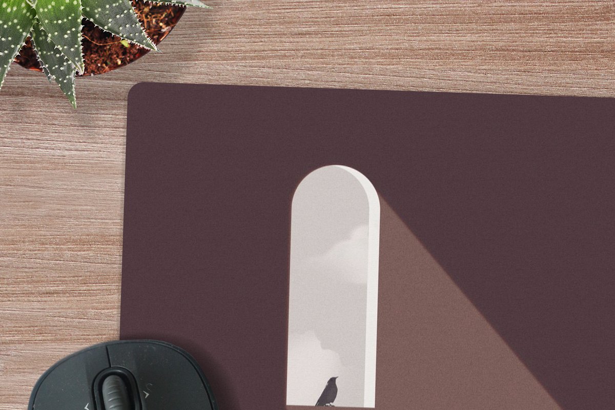 Muismat XXL 60x60 cm - Bureau onderlegger - Bureau mat Vintage - Vogel - Abstract - Meisje - Bureaumat - Gaming mousepad xl - Bureaulegger groot - Computer deskmat