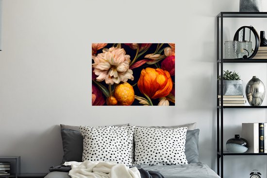 Stickers muraux - Film autocollant - Fleurs - Plantes - Couleurs - Wit - 80x60 cm - Film adhésif - Stickers muraux Chambre d'enfant - Papier peint autocollant - Papier peint autocollant - Film autocollant