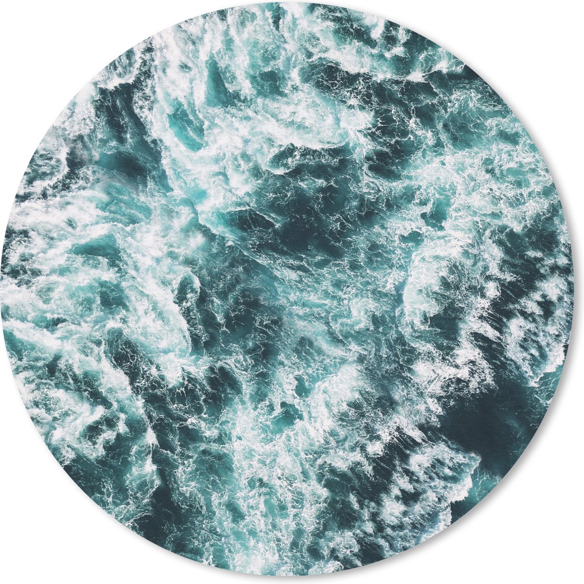 Muismat rond 40x40 cm - Mousepad Zee - Blauw - Natuur - Water - Ronde muismatten