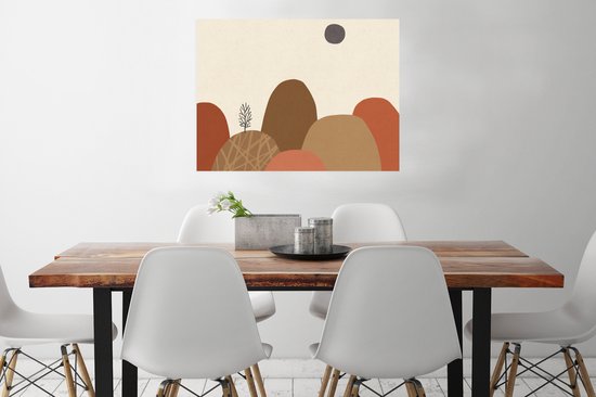 Poster Bergen - Pastel - Abstract - Kleuren - 80x60 cm