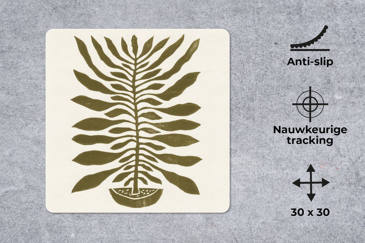 Muismat 30x30 cm - Mousepad Planten - Vaas - Bloemen - Pastel - Muismatten