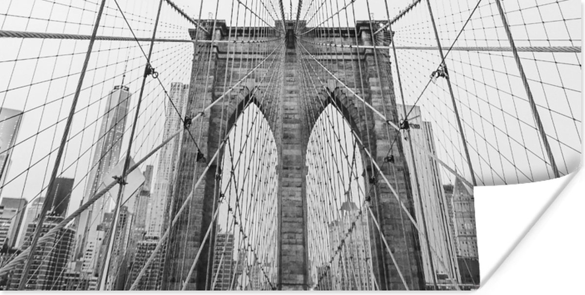 Poster Brooklyn Bridge - Brug - Architectuur - Gebouw - 150x75 cm