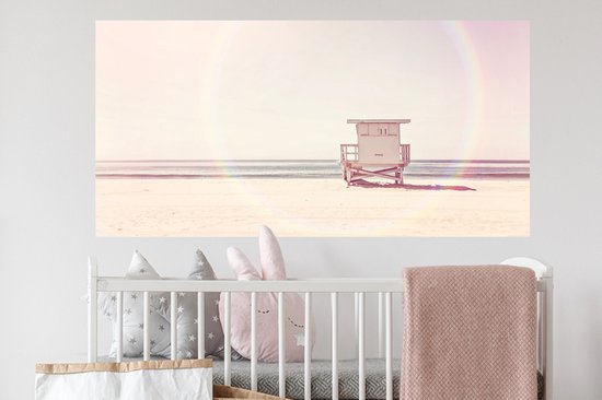 Muurstickers - Sticker Folie - Strand - Hut - Zon - Zee - Zomer - 120x60 cm - Plakfolie - Muurstickers Kinderkamer - Zelfklevend Behang - Zelfklevend behangpapier - Stickerfolie