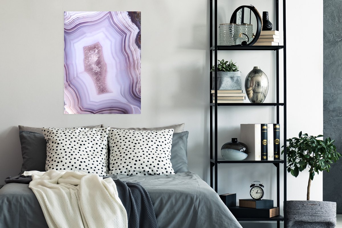Poster Abstract - Geode - Roze - Edelsteen - 60x80 cm