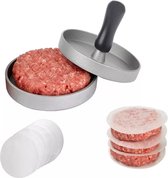 Hamburgerpers BBQ Accessoires - Hamburger Pers Maker - Burger Press - Hamburgermaker - Burgerpers - Inclusief 50 Hamburger wax papiertjes