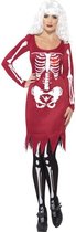 "Verkleedkostuum rood Skelet voor dames Halloween - Verkleedkleding - Large"