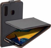 Pearlycase Lederlook Flip Case hoesje Zwart Geschikt voor Samsung Galang Galaxy A30