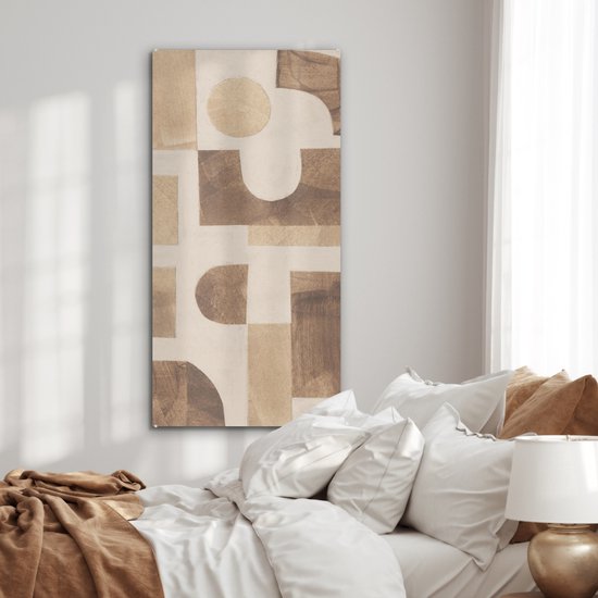 MuchoWow® Peinture sur verre 60x120 cm - Peinture sur verre acrylique - Abstrait - Puzzle - Formes - Couleurs - Photo sur verre - Peintures