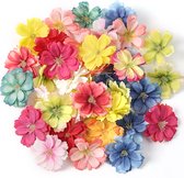 100 Stuks Mini Kunstbloemen – Mix Multicolor – 4.5 cm – Decoratie Bloemetjes