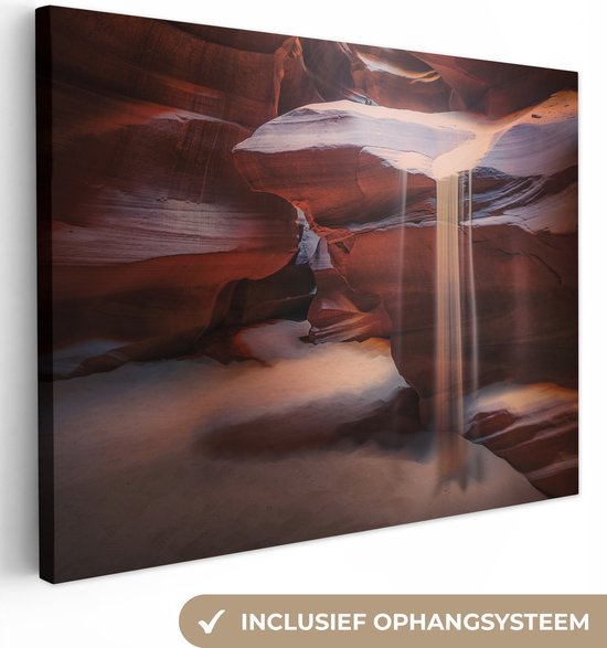 Canvas Schilderij Landschap - Grot - Zand - Natuur - 40x30 cm - Wanddecoratie