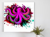 Rainbow tinted tentacle explosion | Rainbow-Tinted Tentacle Explosion | Kunst - 40x40 centimeter op Canvas | Foto op Canvas